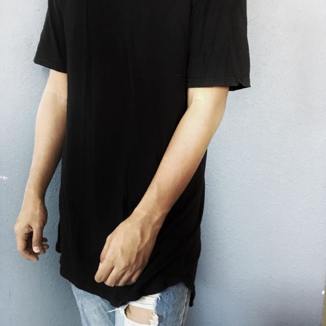 pull and bear longline t shirt
