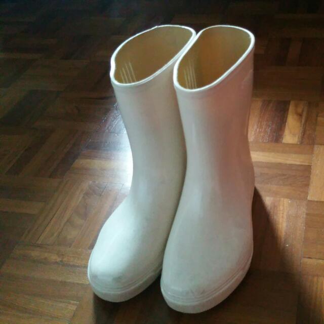 white galoshes