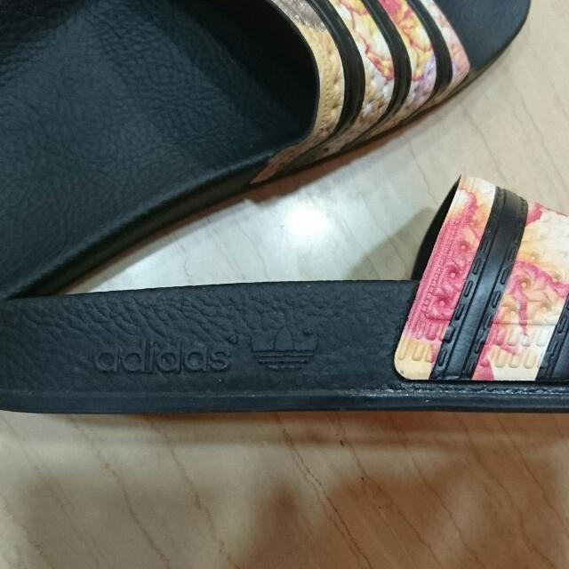 adidas floral sliders