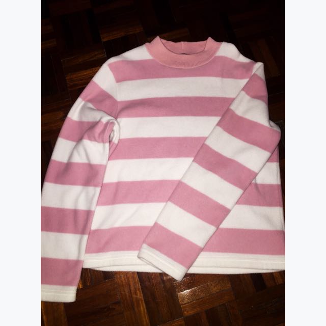 Pink and white striped sweatshirt new arrivals
