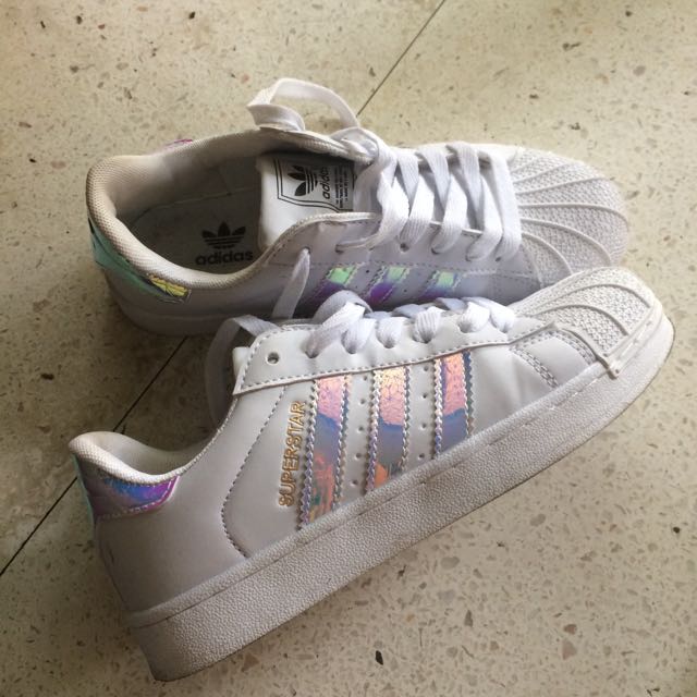 holographic adidas superstar Women s Fashion Footwear Sneakers on Carousell