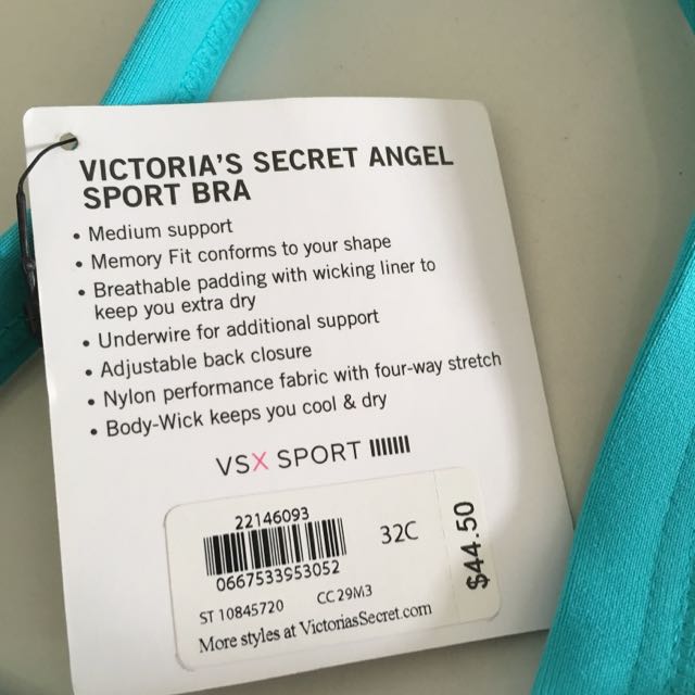 Victoria's Secret Sports Bra Vsx Angel Sexy Wicking Medium Support