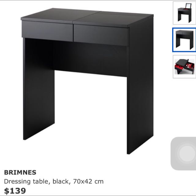 IKEA BRIMNES DRESSING TABLE BLACK, Furniture & Home Living, Furniture