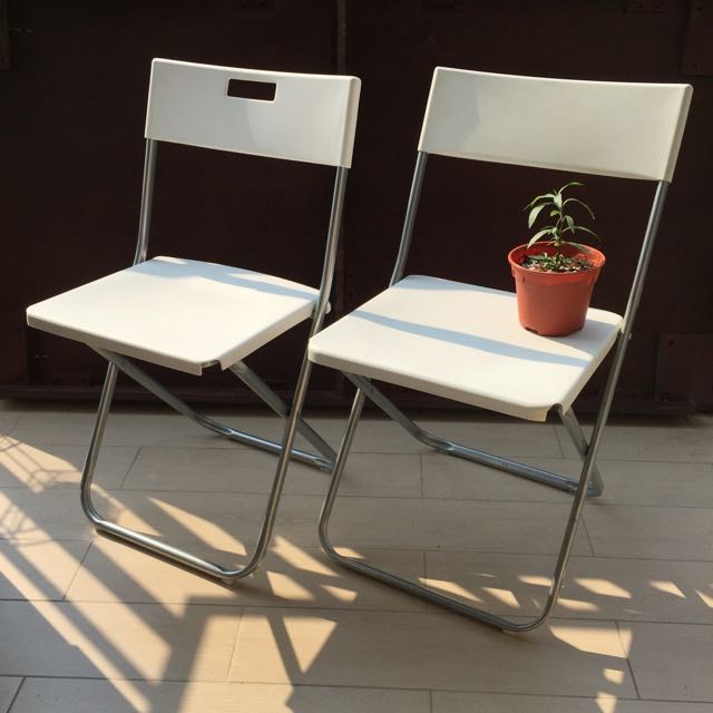 IKEA Folding Chairs White, Furniture & Home Living, Furniture, Chairs