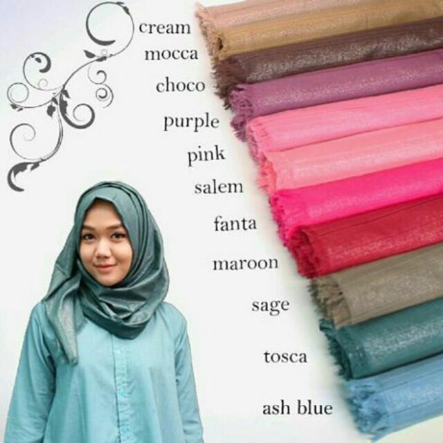 Kerudung Jilbab Pashmina Segiempat Motif Olshop Fashion Olshop