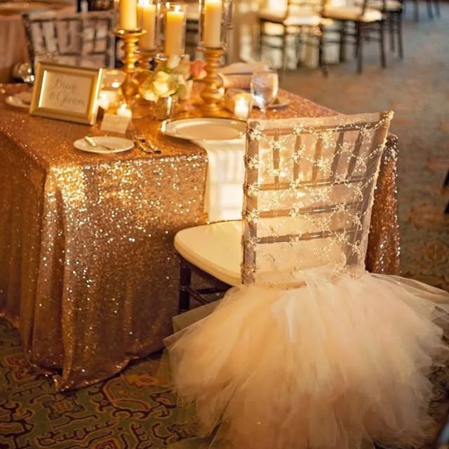 Sellabrations Gold Sequins Glitter Table Cloth Backdrop