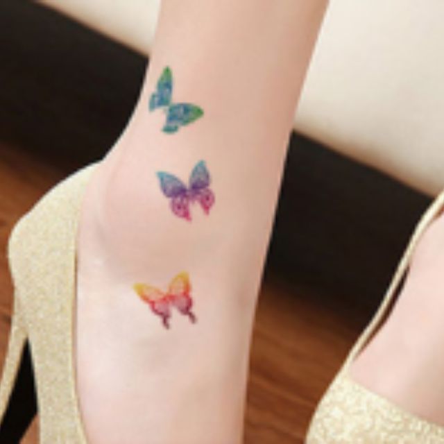 Temporary Tattoo Rainbow Butterfly Temporarily Unavailable Women S Fashion Accessories On Carousell