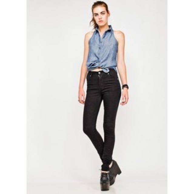 cheap monday second skin very stretch black