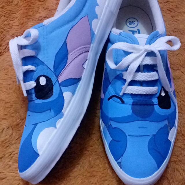 Sepatu Lukis Stitch Women S Fashion On Carousell