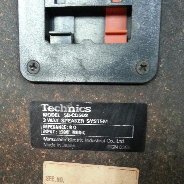 Technics DIGITAL RESPONSE SBCD502 3 WAY SPEAKER SYSTEM (Made In Japan