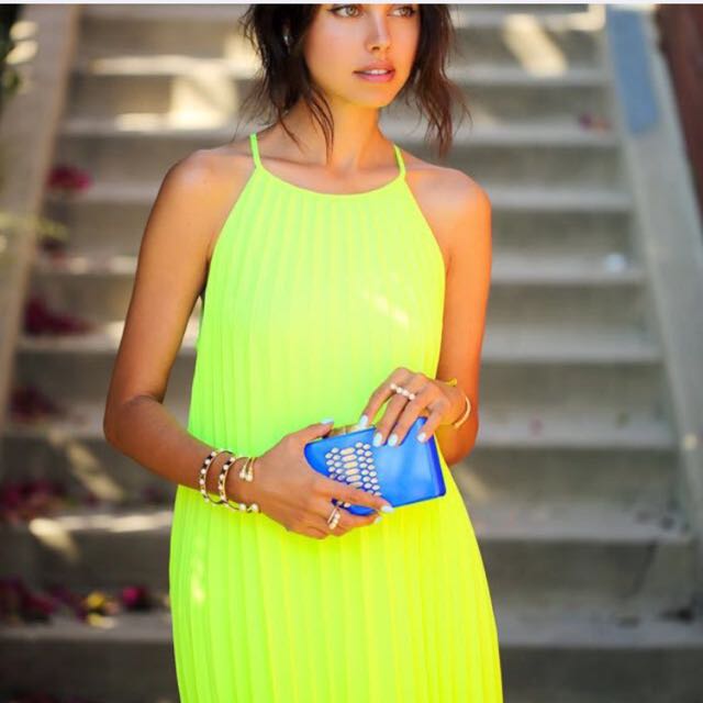 Warehouse Neon Maxi Dress Women s Fashion Tops Sleeveless on