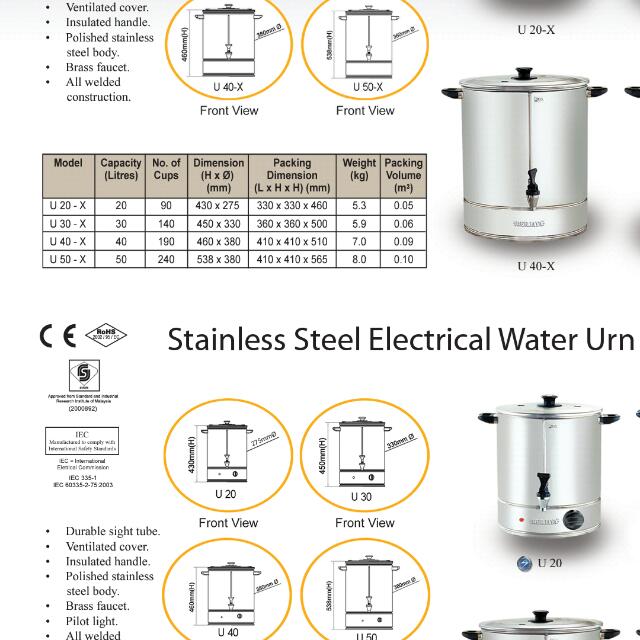 Berjaya Electrical Water URN, TV & Home Appliances, Kitchen Appliances