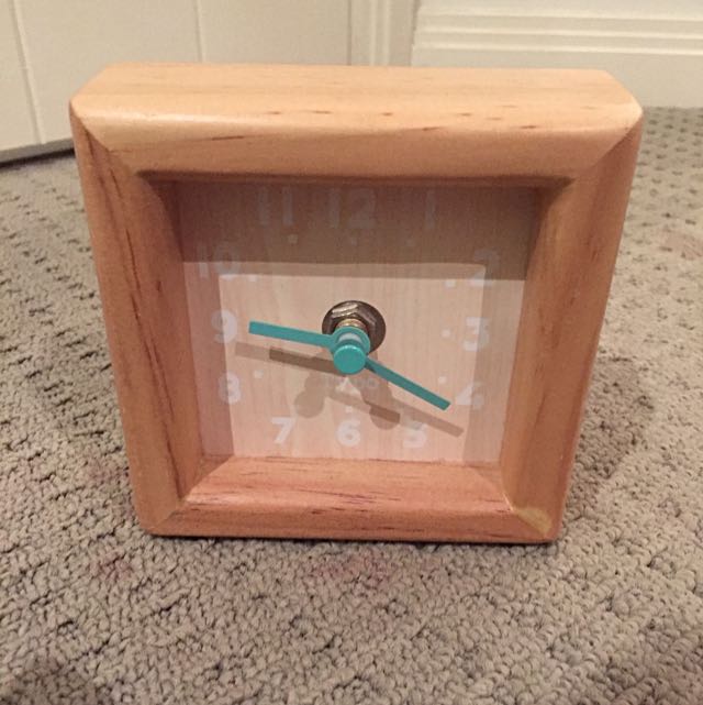 Small Wooden Desk Clock Home Furniture Decor On