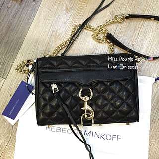 REBECCA MINKOFF Quilted Mini MAC-菱格黑色金鏈 現貨