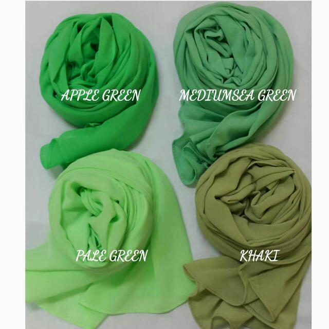 cara pakai shawl chiffon