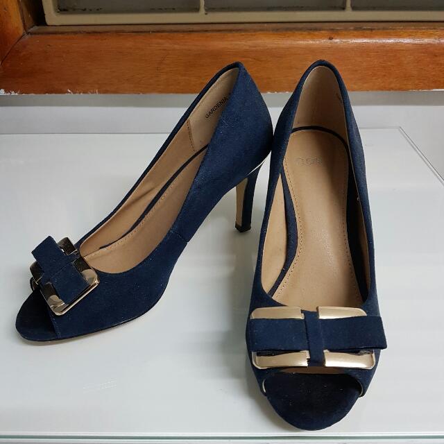 navy and gold heels