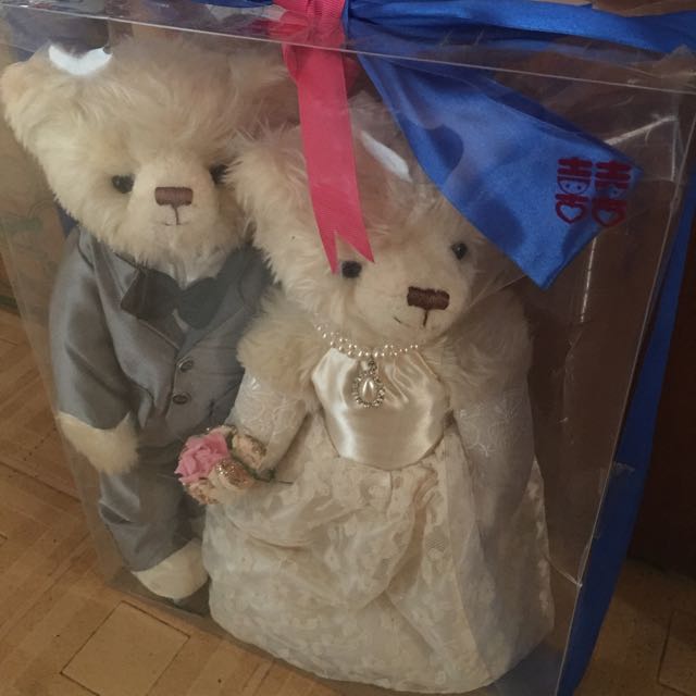 bride and groom teddy bear set