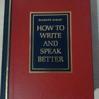 Reader's Digest How To Write And Speak Better - Hardcover