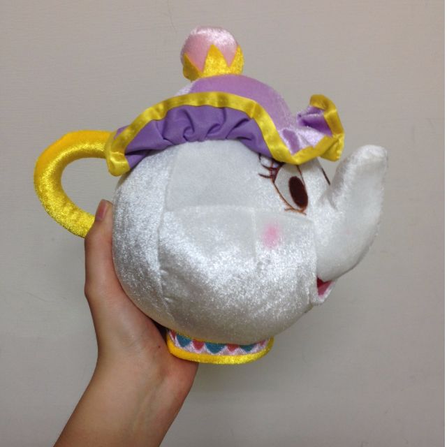 现货*日本迪士尼~美女与野兽 茶壶妈妈&阿奇杯 玩偶 娃娃 礼物