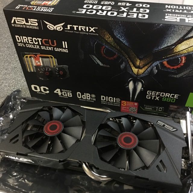 Asus Strix Gtx 980 4gb Gddr5 Electronics Computer Parts Accessories On Carousell