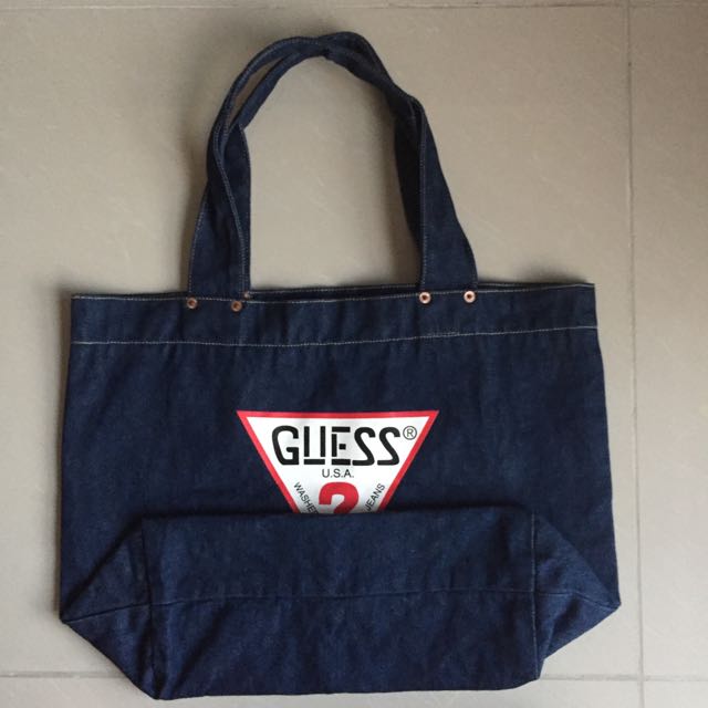 Vintage GUESS Denim Tote Bag, Women's Fashion, Bags & Wallets on Carousell
