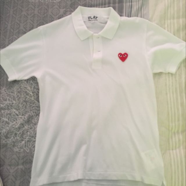 white cdg polo