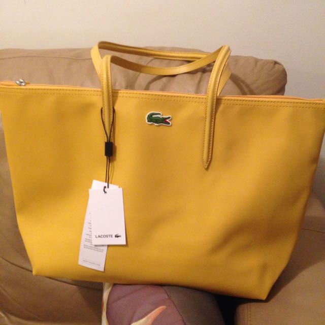 Yellow shop lacoste bag