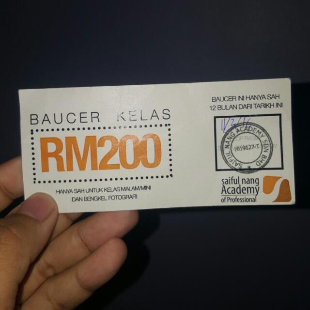 Rm200 Voucher Photography Class Saiful Nang Academy Tickets Vouchers Event Tickets On Carousell