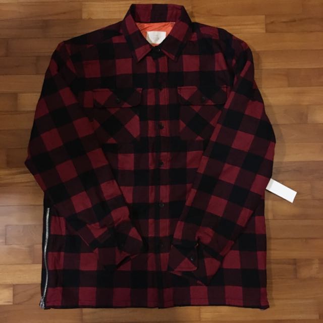 In Hand FOG Fear Of God Collection Two Plaid Flannel Shacket Shirt Men s Fashion Tops Sets Tshirts Polo Shirts on Carousell