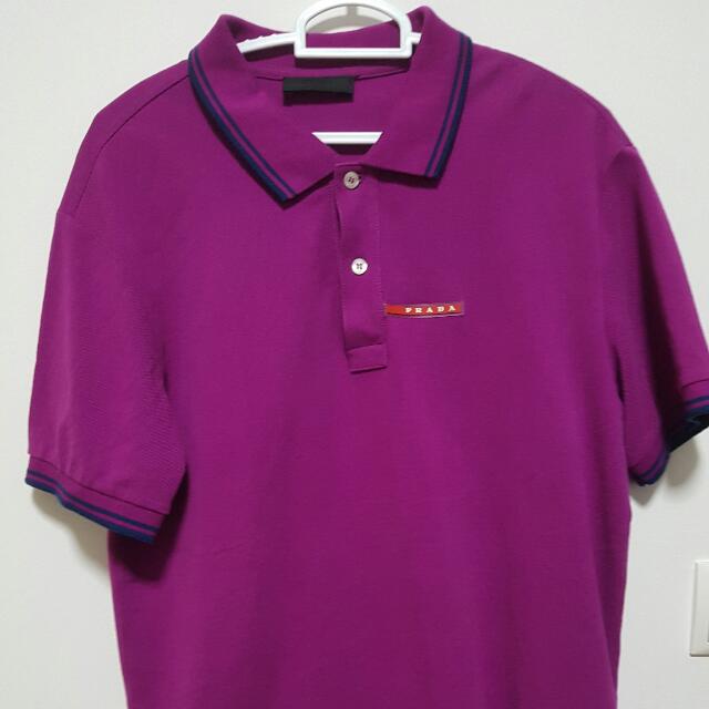 Prada purple polo t-shirt, Men's Fashion, Tops & Sets, Tshirts & Polo Shirts  on Carousell