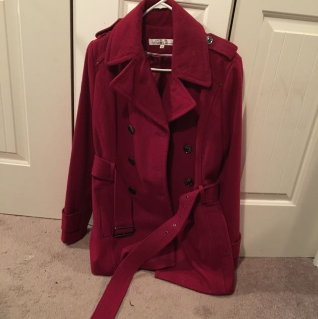 Red Kenneth Cole Petticoat Jacket Women s Fashion Clothes on