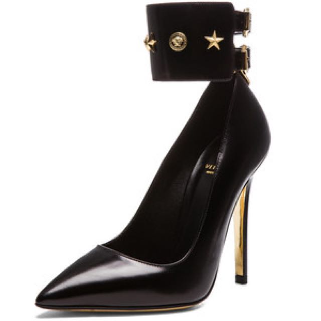 versace ankle strap heels