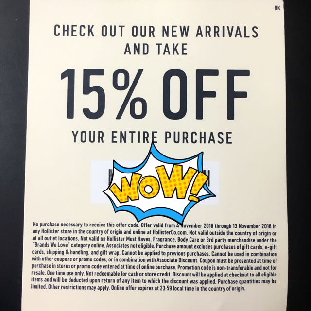 Hollister 15 off sale