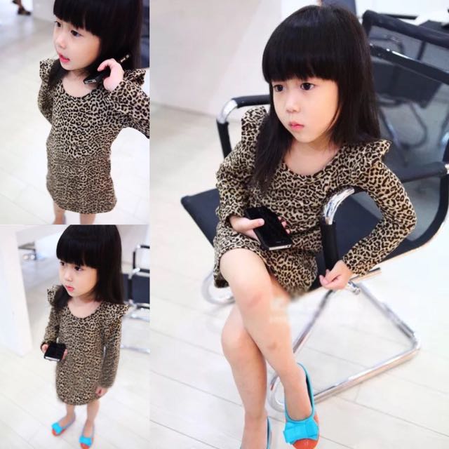 Promo Summer Dress Print Leopard Kids Dresses For Girls Clothes