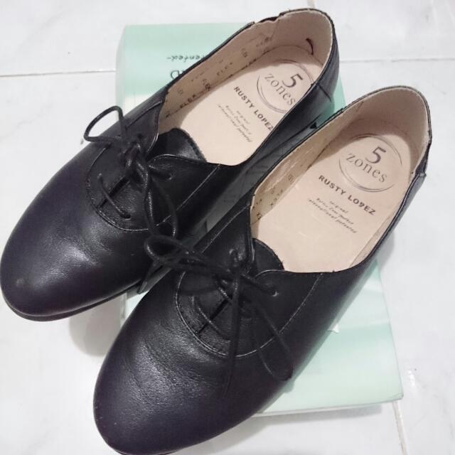 Rusty Lopez Genuine Leather Black Shoes 