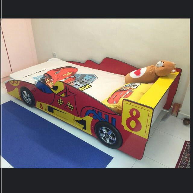 Toddler Car Bed With Mattress, Furniture & Home Living, Furniture, Bed