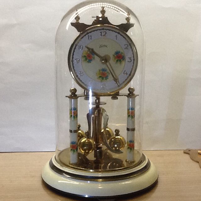 Vintage Koma 400 Day Clock W/glass Dome. H9", Hobbies & Toys