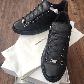 BALENCIAGA Arena High Top Leather Sneakers Sz 43 US 10105 Black 600   eBay