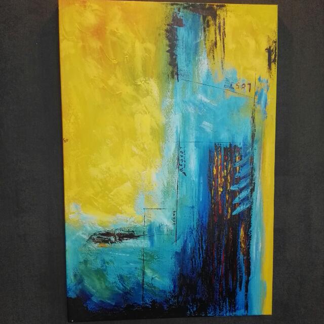 Abstract Painting By Japanese Artist Furniture On Carousell