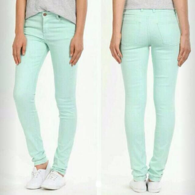 mint green jeans womens