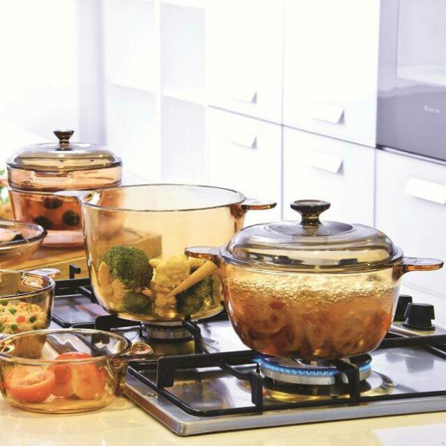 Made In USA Visions 6 Piece Vessel Set, Corning Pyrex Casserole Versa  VS-330, New Direct