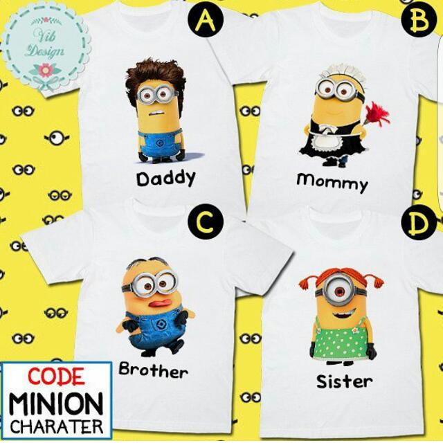 💛MINION CHARACTERS💛 Family Group Tshirt Kids Tee Baby Romper, Babies
