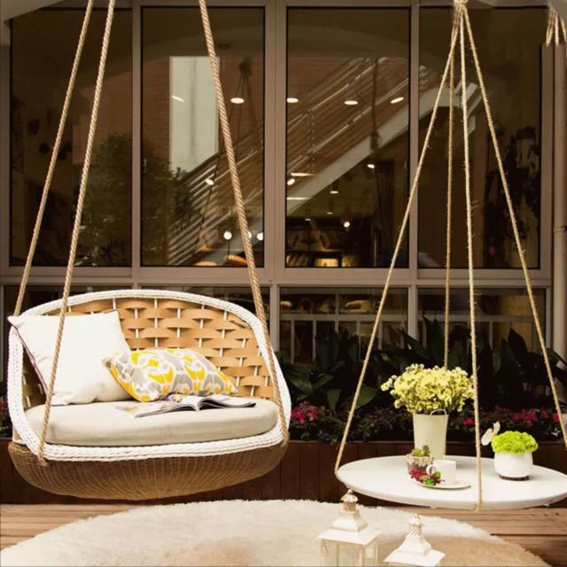 Cosy Indoor Outdoor Hanging Chair Table, Outdoor Swing Chair Singapore