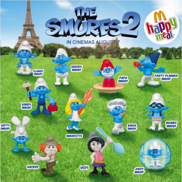 the smurfs 2 mcdonalds toys