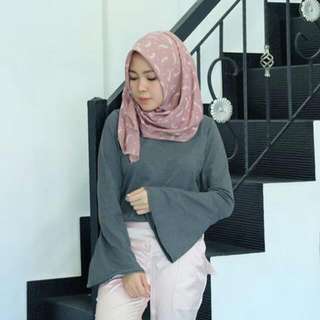 REPRICE Ruffle Sleeve In Grey (Top)