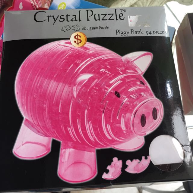 3d Piggy Bank Crystal Puzzle Toys Games Bricks Figurines On