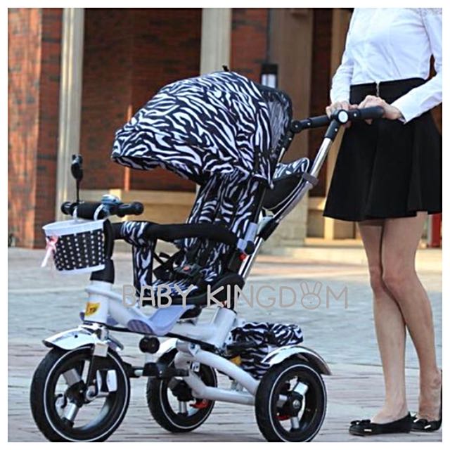 Reversible Seat Shock Absorber With Canopy Baby Toddler Tricycle