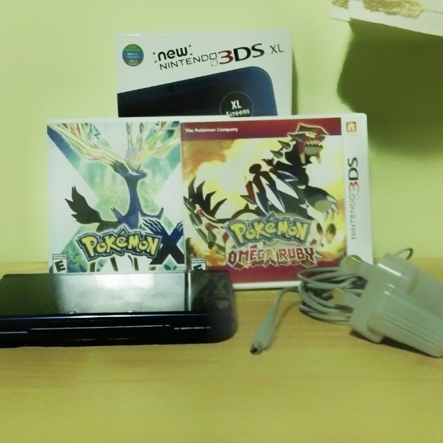 New 3DS XL + Pokemon Omega Ruby And Pokemon X, Video Gaming, Video