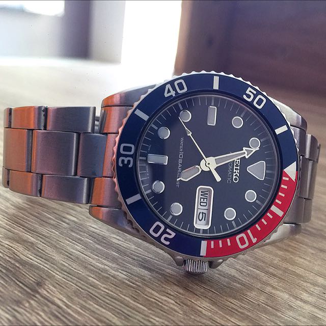 Genuine Seiko Pepsi Bezel Insert For SKX025 Midsize Diver – Aluminum – Made In Japan