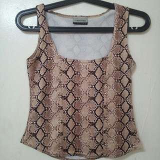 Imported Sexy Snake Skin Print Crop Top